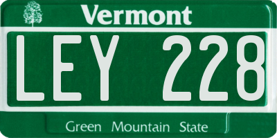 VT license plate LEY228