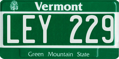 VT license plate LEY229