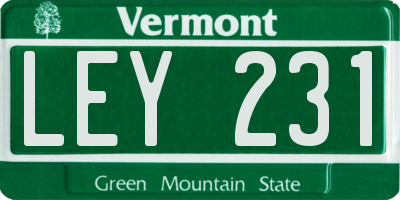 VT license plate LEY231