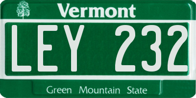 VT license plate LEY232