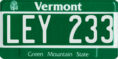 VT license plate LEY233