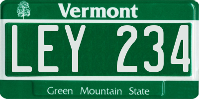 VT license plate LEY234