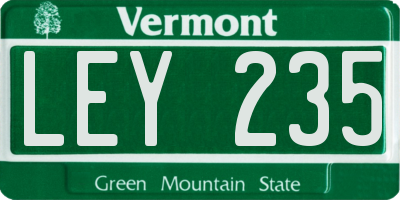 VT license plate LEY235