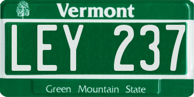 VT license plate LEY237