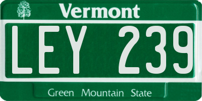 VT license plate LEY239