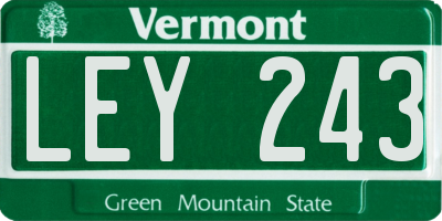 VT license plate LEY243