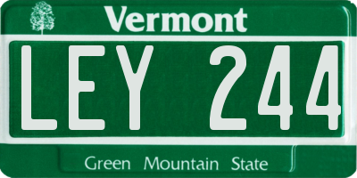 VT license plate LEY244