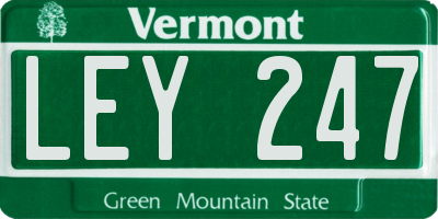VT license plate LEY247