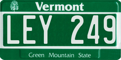 VT license plate LEY249