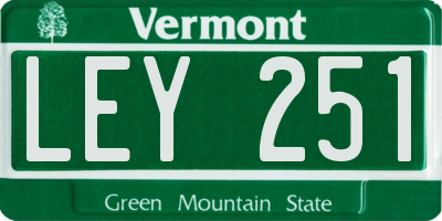 VT license plate LEY251