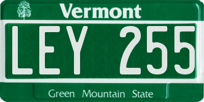 VT license plate LEY255