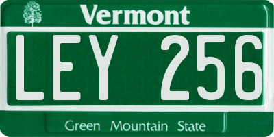 VT license plate LEY256