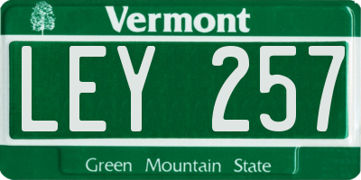 VT license plate LEY257