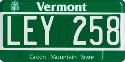 VT license plate LEY258