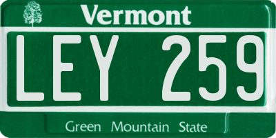 VT license plate LEY259