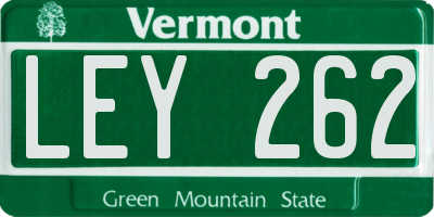 VT license plate LEY262