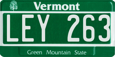 VT license plate LEY263