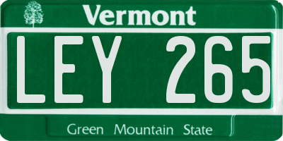 VT license plate LEY265