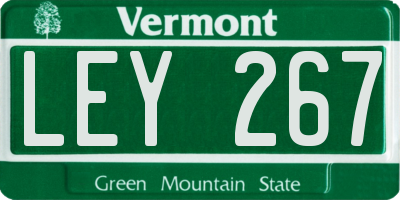 VT license plate LEY267
