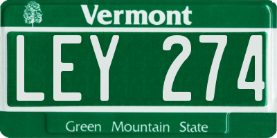 VT license plate LEY274