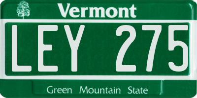 VT license plate LEY275