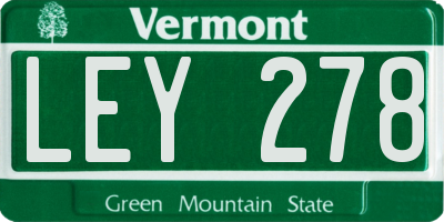 VT license plate LEY278