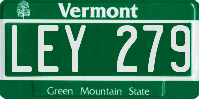 VT license plate LEY279