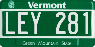 VT license plate LEY281