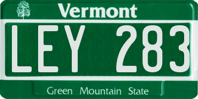 VT license plate LEY283