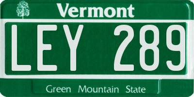 VT license plate LEY289