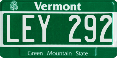 VT license plate LEY292