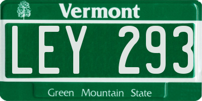 VT license plate LEY293