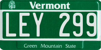 VT license plate LEY299