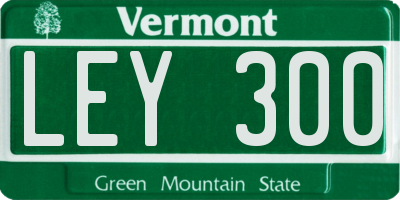 VT license plate LEY300