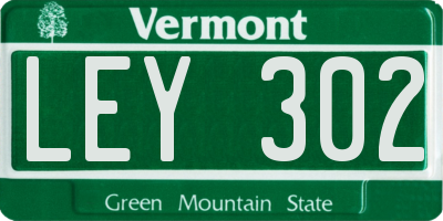 VT license plate LEY302