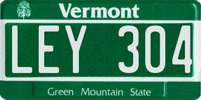 VT license plate LEY304