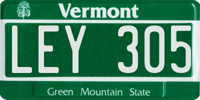 VT license plate LEY305