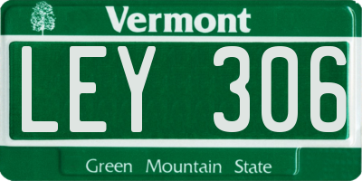 VT license plate LEY306