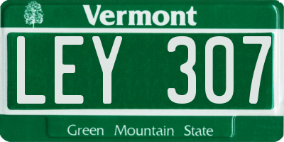 VT license plate LEY307