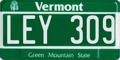VT license plate LEY309