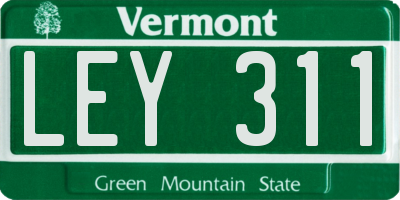 VT license plate LEY311