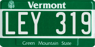 VT license plate LEY319