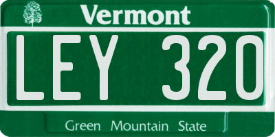 VT license plate LEY320