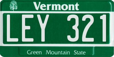 VT license plate LEY321