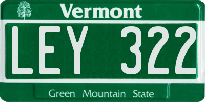 VT license plate LEY322