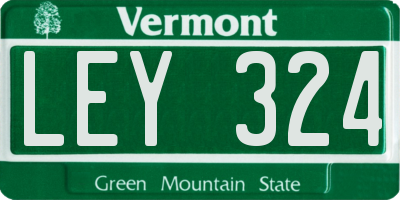 VT license plate LEY324
