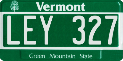 VT license plate LEY327