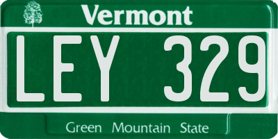 VT license plate LEY329