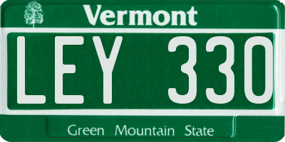 VT license plate LEY330