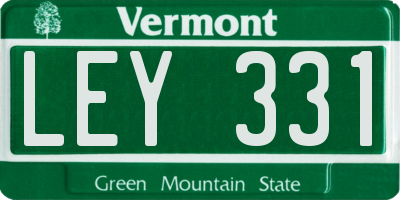 VT license plate LEY331